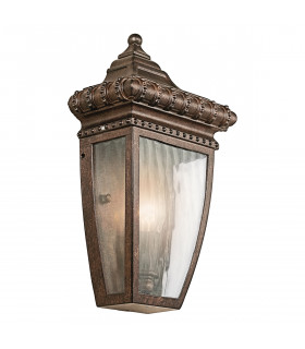 Venetian Rain 1 Light Outdoor Wall Half Lantern Light Brushed Bronze IP44 E14-1