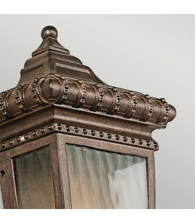 Venetian Rain 1 Light Outdoor Wall Half Lantern Light Brushed Bronze IP44 E14-2