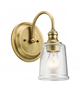 Waverly 1 Light Wall Light Natural Brass E27-1