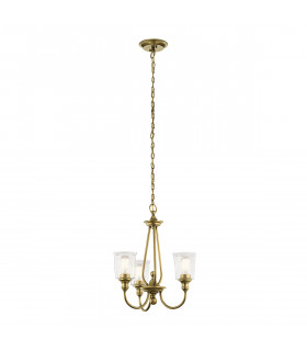 Waverly 3 Light Chandelier Natural Brass E27-1