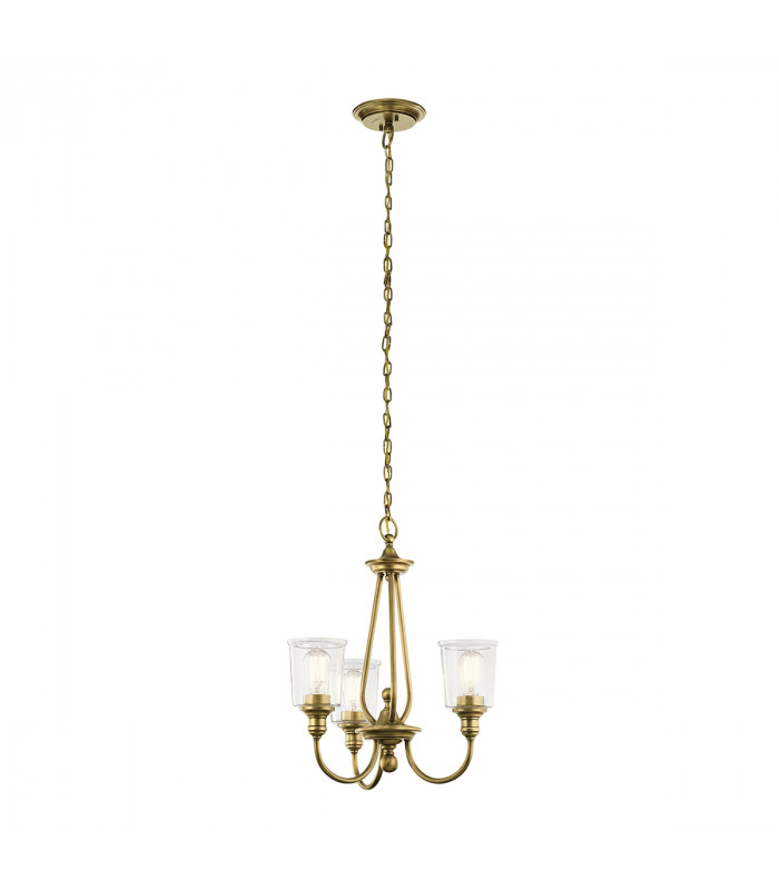 Waverly 3 Light Chandelier Natural Brass E27-1