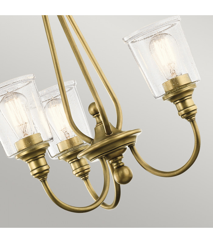 Waverly 3 Light Chandelier Natural Brass E27-3