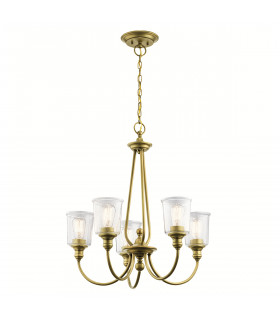 Waverly 5 Light Chandelier Natural Brass E27-1