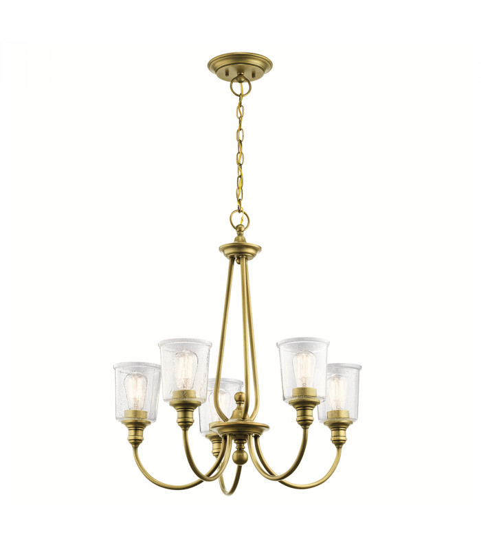 Waverly 5 Light Chandelier Natural Brass E27-1