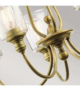 Waverly 5 Light Chandelier Natural Brass E27-2