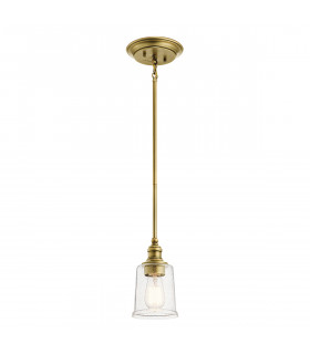 Waverly 1 Light Mini Pendant Natural Brass E27-1
