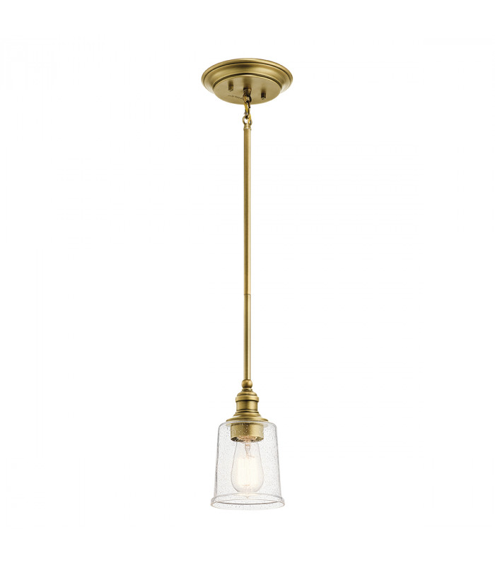 Waverly 1 Light Mini Pendant Natural Brass E27-1