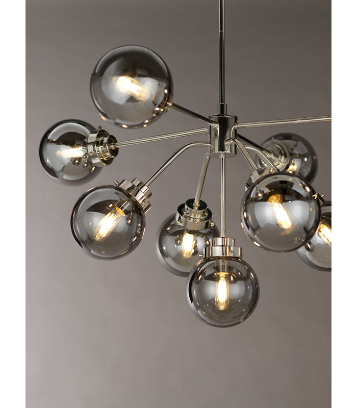 Kula 9 Light Chandelier Polished Nickel E14-2