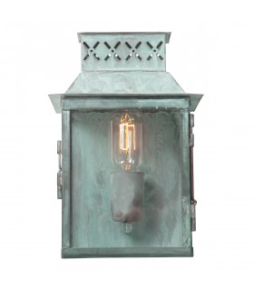 Lambeth Palace 1 Light Outdoor Wall Lantern Light Verdigris IP44 E27-1