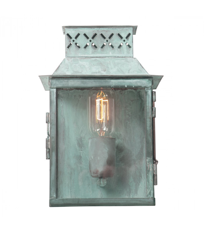 Lambeth Palace 1 Light Outdoor Wall Lantern Light Verdigris IP44 E27-1