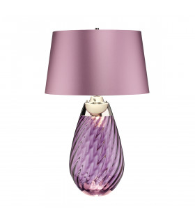 Lena 2 Light Large Plum Table Lamp Plum-tinted Glass  Heather Shade E27-2