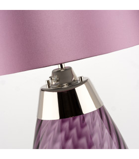 Lena 2 Light Small Plum Table Lamp Plum-tinted Glass  Heather Shade E27-2