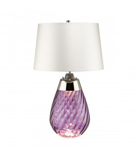 Lena 2 Light Small Plum Table Lamp with Off-white Shade Plum-tinted Glass  Off-White Shade E27-1