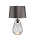 Lena 2 Light Small Smoke Table Lamp Smoke-tinted Glass  Slate Shade E27-1