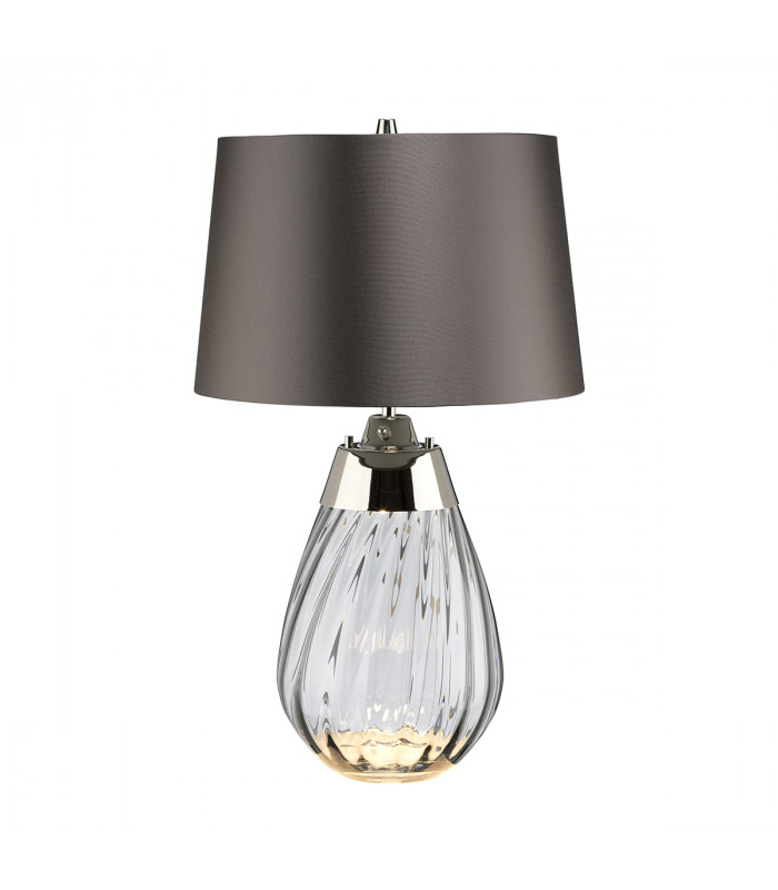Lena 2 Light Small Smoke Table Lamp Smoke-tinted Glass  Slate Shade E27-1