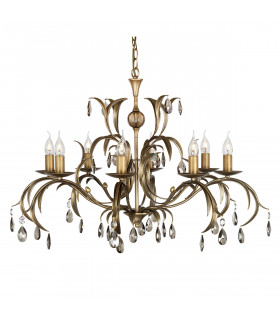Lily 8 Light Chandelier Metallic Bronze Floral Leaves Design-1