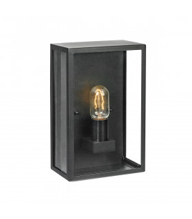 Lofoten Outdoor Half Wall Light Black IP44 E27-1
