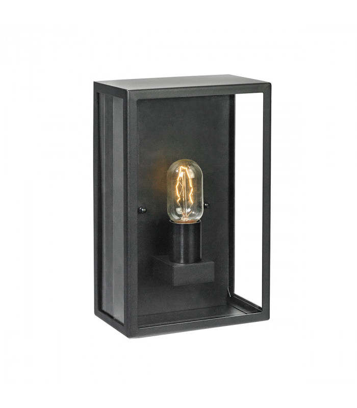 Lofoten Outdoor Half Wall Light Black IP44 E27-1