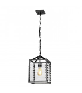 Louvre 1 Light Pendant Gunmetal Paint Finish-1