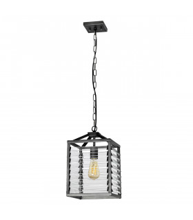 Louvre 1 Light Pendant Gunmetal Paint Finish-2
