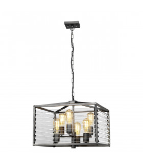 Louvre 6 Light Pendant Gunmetal Paint Finish-1