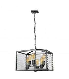 Louvre 6 Light Pendant Gunmetal Paint Finish-2