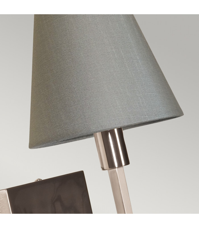 Lucerne 1 Light Wall Light Brushed Nickel with Grey Shade-2