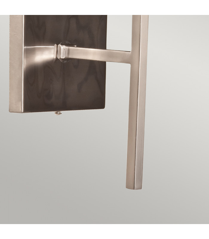 Lucerne 1 Light Wall Light Brushed Nickel with Grey Shade-4