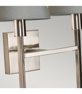 Lucerne Wall 2 Light Brushed Nickel with Grey Shade-2
