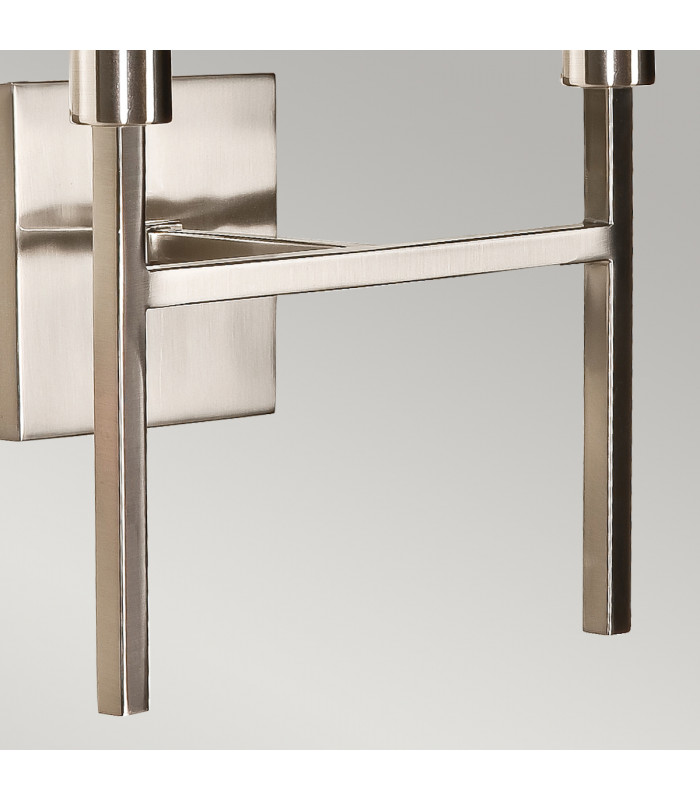 Lucerne Wall 2 Light Brushed Nickel with Grey Shade-3