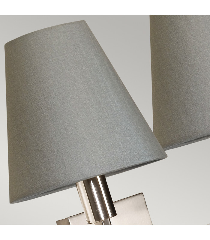 Lucerne Wall 2 Light Brushed Nickel with Grey Shade-4