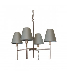 Lucerne 4 Light Pendant Chandelier with Grey Shade-1