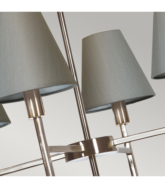 Lucerne 4 Light Pendant Chandelier with Grey Shade-2