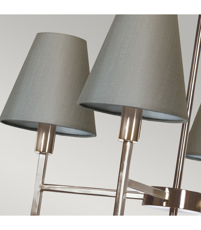Lucerne 4 Light Pendant Chandelier with Grey Shade-3