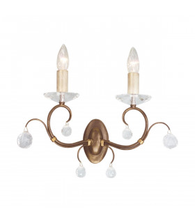 Lunetta 2 Light Indoor Candle Wall Light Bronze Patina E14