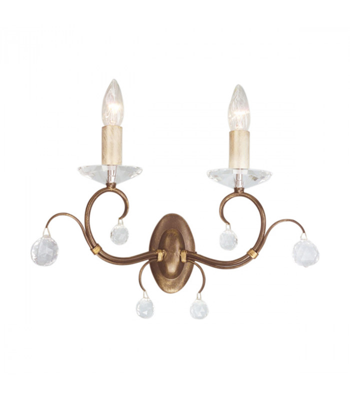 Lunetta 2 Light Indoor Candle Wall Light Bronze Patina E14