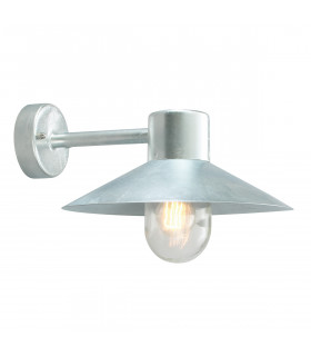 Lund 1 Light Outdoor Fisherman Dome Wall Lantern Light Galvanised IP55 E27-1