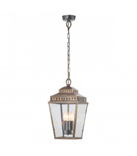 Mansion House 3 Light Outdoor Ceiling Chain Lantern Brass IP44 E14-1