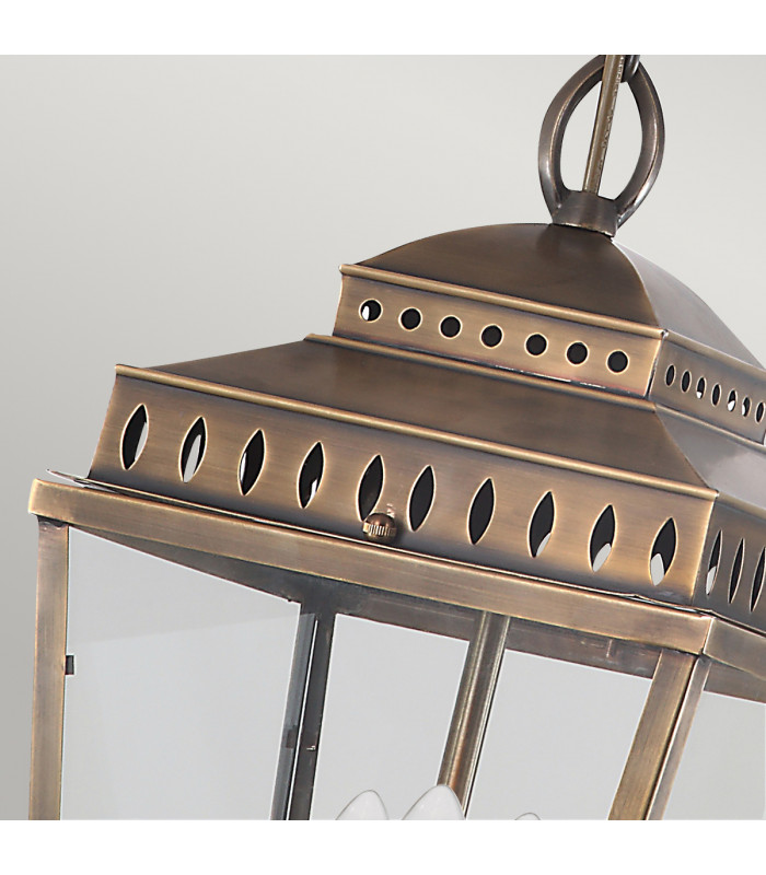Mansion House 3 Light Outdoor Ceiling Chain Lantern Brass IP44 E14-3
