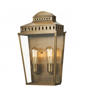 Mansion House 2 Light Large Outdoor Wall Lantern Brass IP44 E27-1
