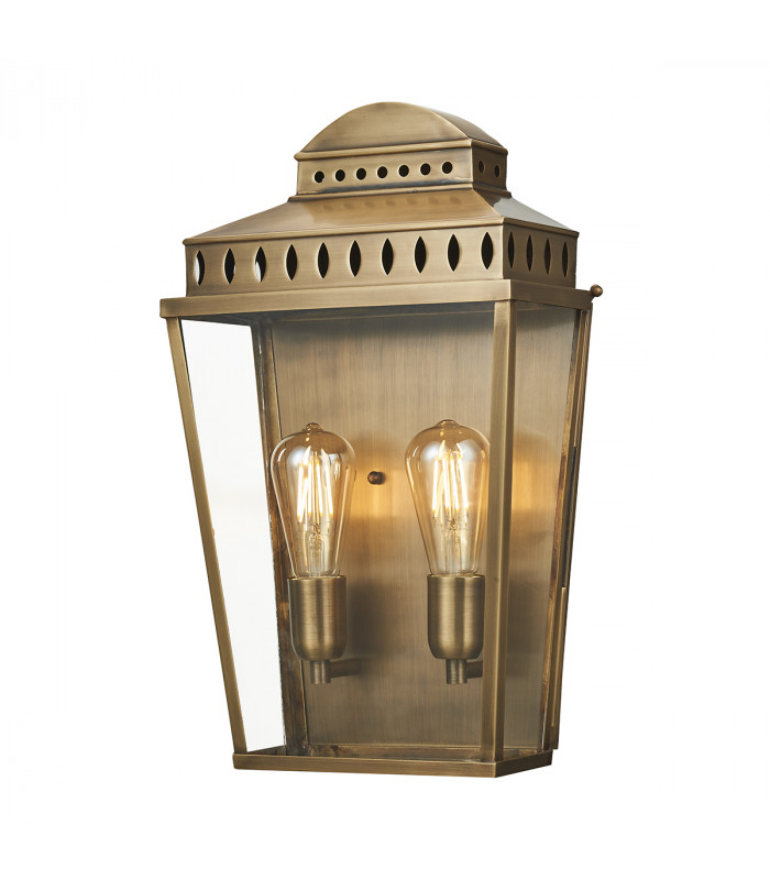 Mansion House 2 Light Large Outdoor Wall Lantern Brass IP44 E27-1