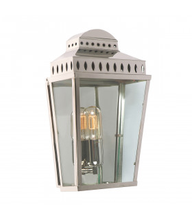 Mansion House 1 Light Outdoor Flush Lantern Light Polished Nickel IP44 E27-1