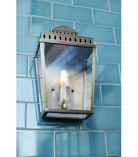 Mansion House 1 Light Outdoor Flush Lantern Light Polished Nickel IP44 E27-2