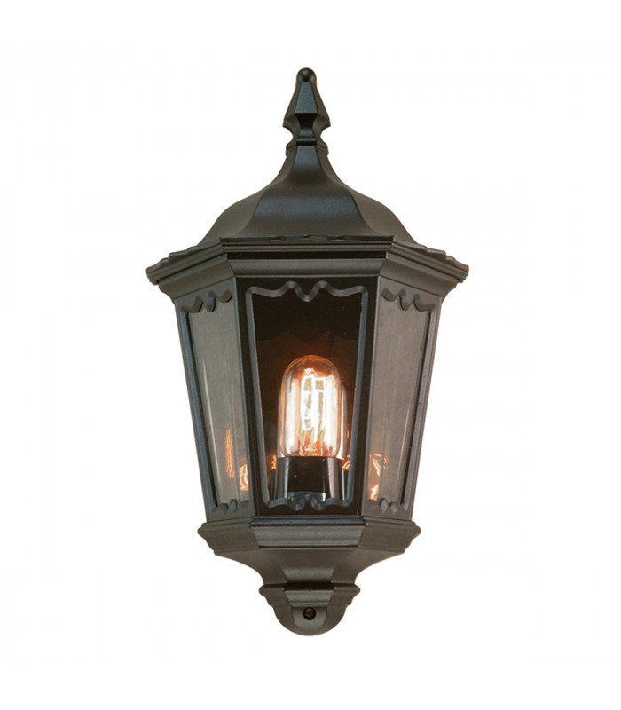 Medstead 1 Light Outdoor Wall Half Lantern Light Black IP43 E27-1