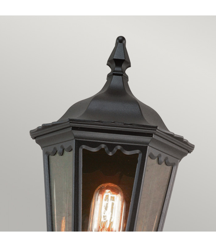 Medstead 1 Light Outdoor Wall Half Lantern Light Black IP43 E27-2