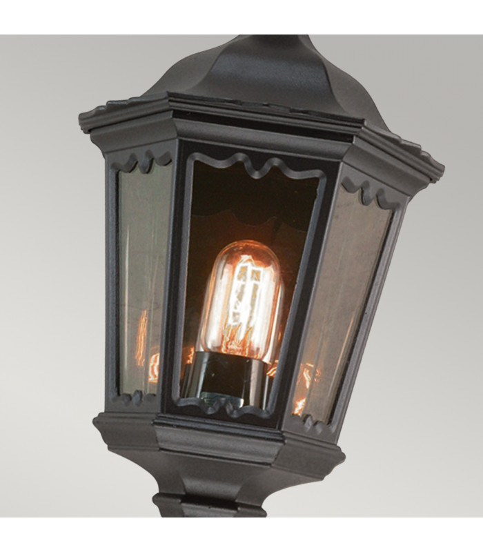 Medstead 1 Light Outdoor Wall Half Lantern Light Black IP43 E27-4