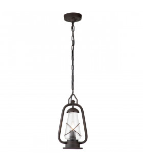 Miners 1 Light Outdoor Ceiling Chain Lantern Old Bronze IP44 E14-1