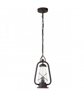 Miners 1 Light Outdoor Ceiling Chain Lantern Old Bronze IP44 E14-2