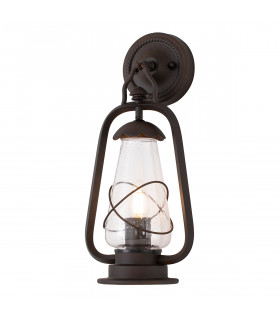 Miners 1 Light Outdoor Wall Lantern Light Old Bronze IP44 E14-1