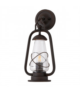 Miners 1 Light Outdoor Wall Lantern Light Old Bronze IP44 E14-2